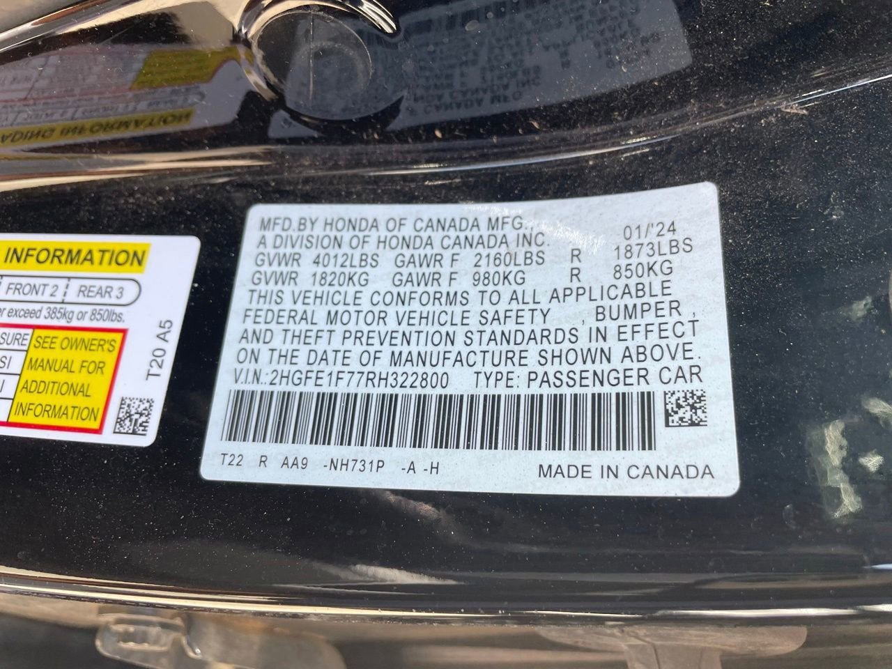 Used 2024 Honda Civic EX image 15