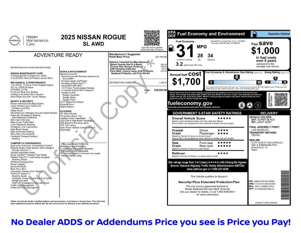 Certified 2025 Nissan Rogue SL AWD/4WD image 34