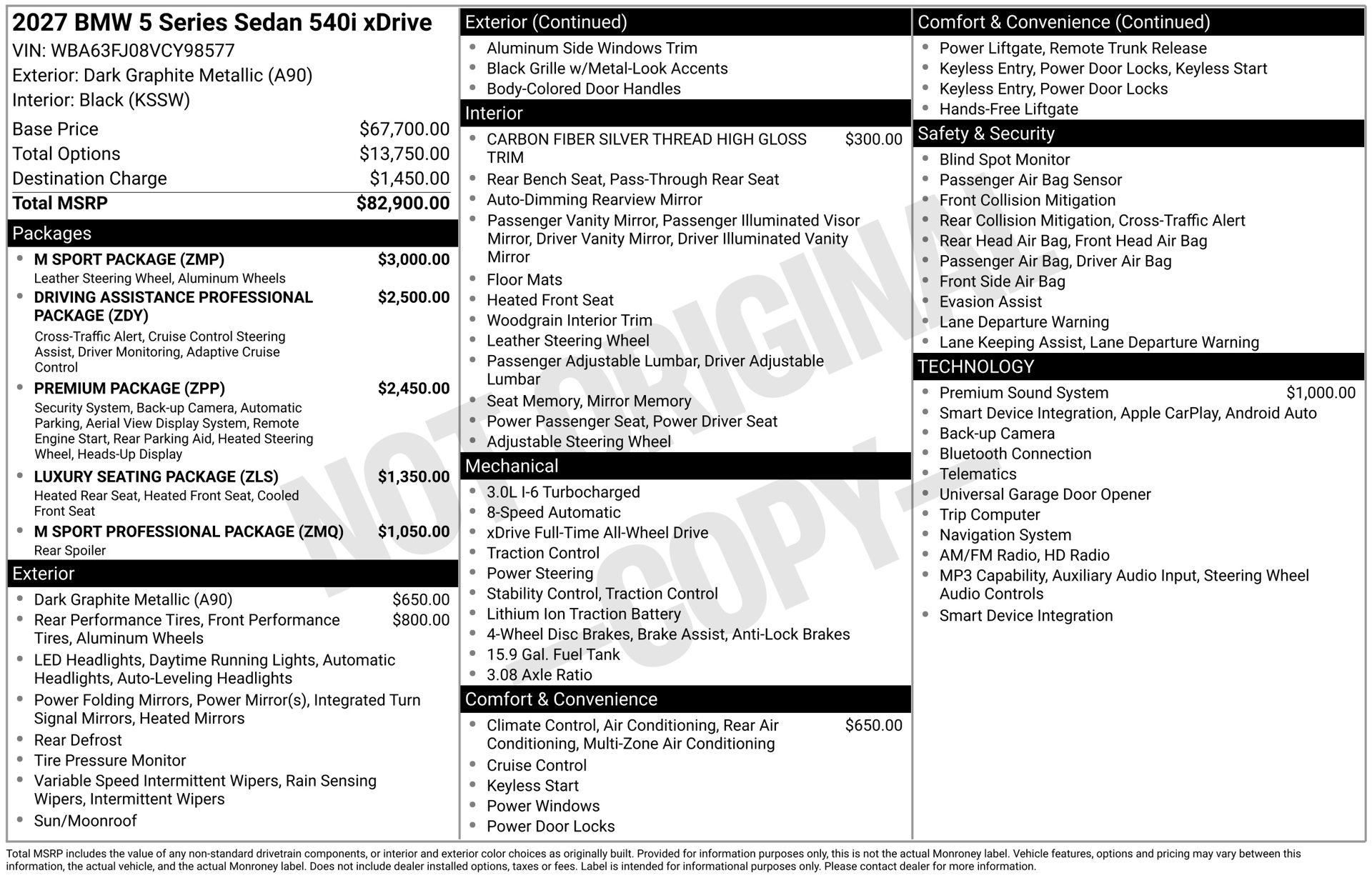 New 2027 BMW 540i xDrive w/ M Sport Package AWD/4WD image 11