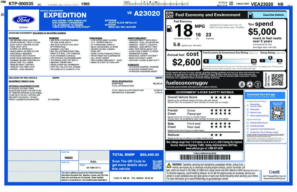 New 2027 Ford Expedition King Ranch RWD image 4