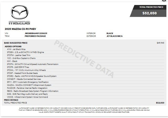 Used 2025 MAZDA CX-90 Plug-In Hybrid w/ Preferred AWD/4WD image 3
