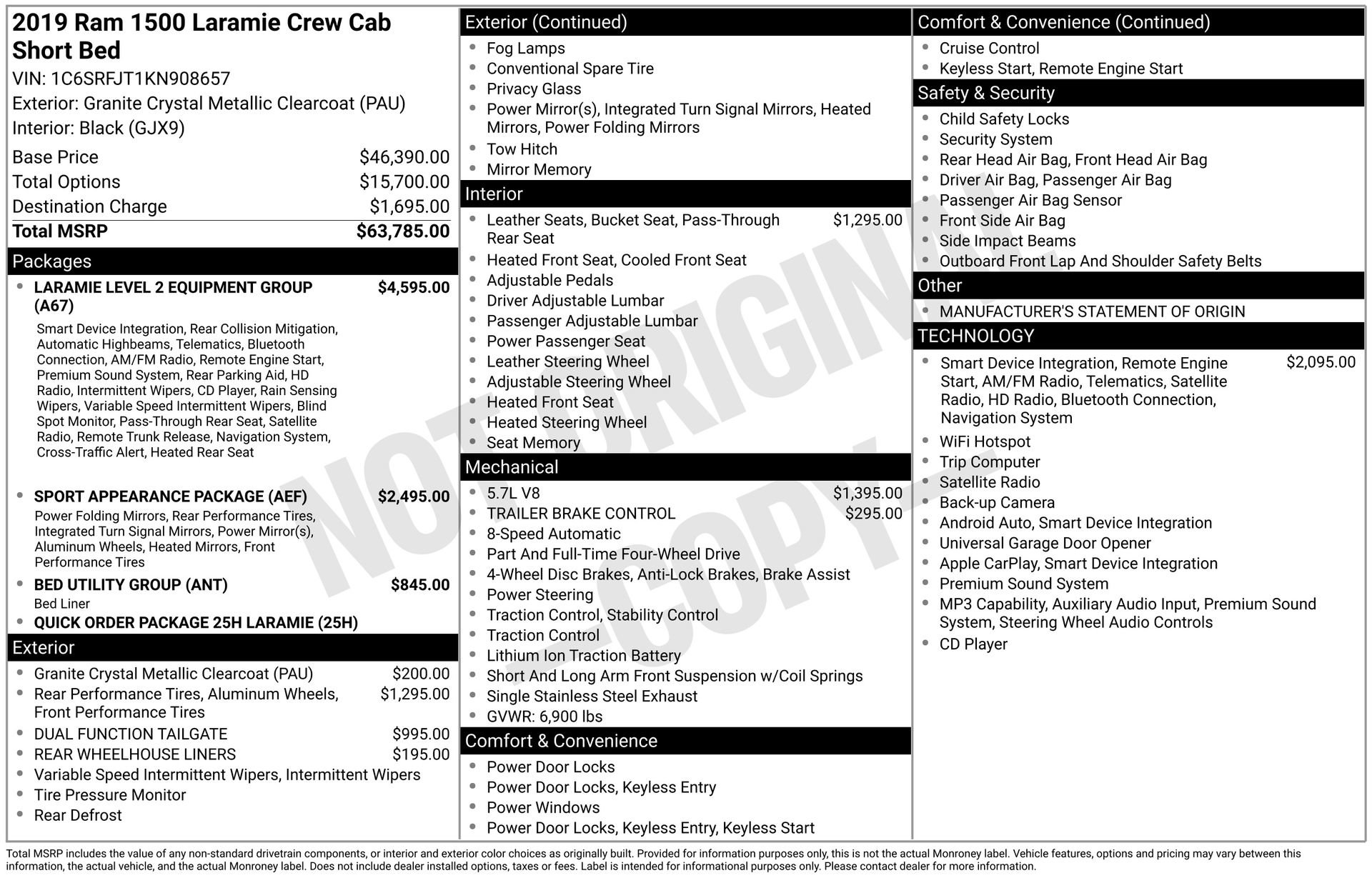 Used 2019 RAM 1500 Laramie AWD/4WD image 1