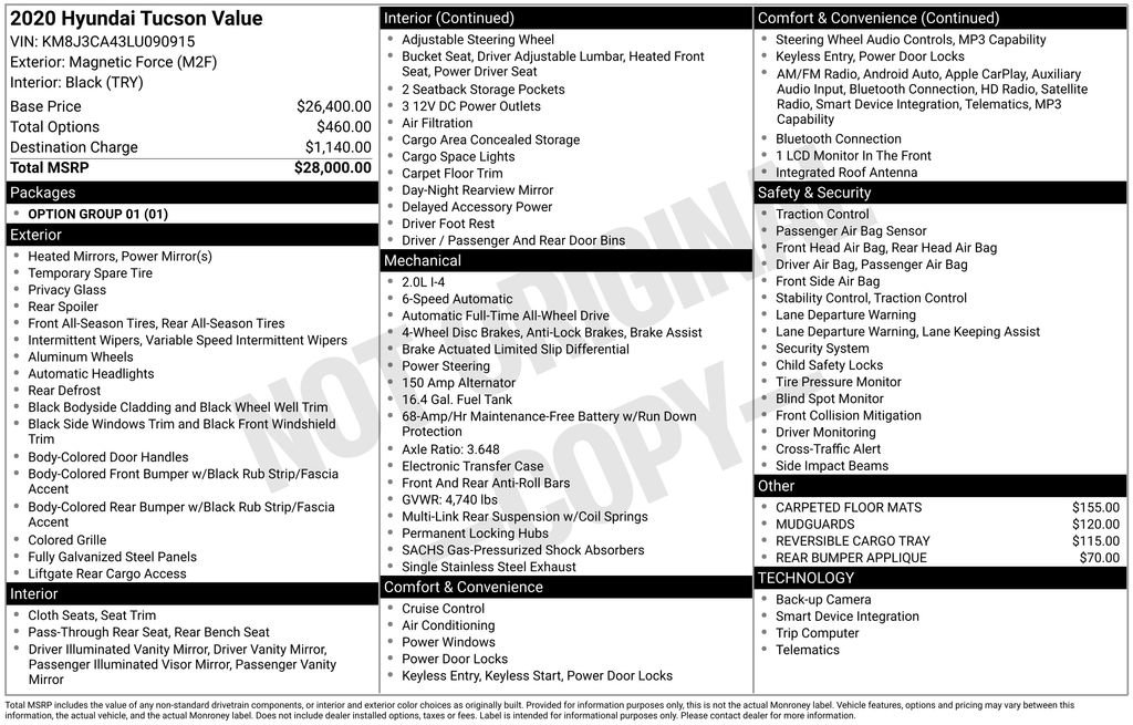 Used 2020 Hyundai Tucson Value AWD/4WD image 28