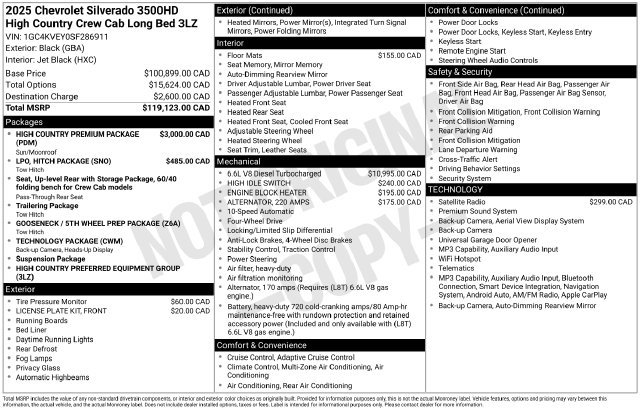 Used 2025 Chevrolet Silverado 3500 High Country w/ High Country Premium Package AWD/4WD image 1