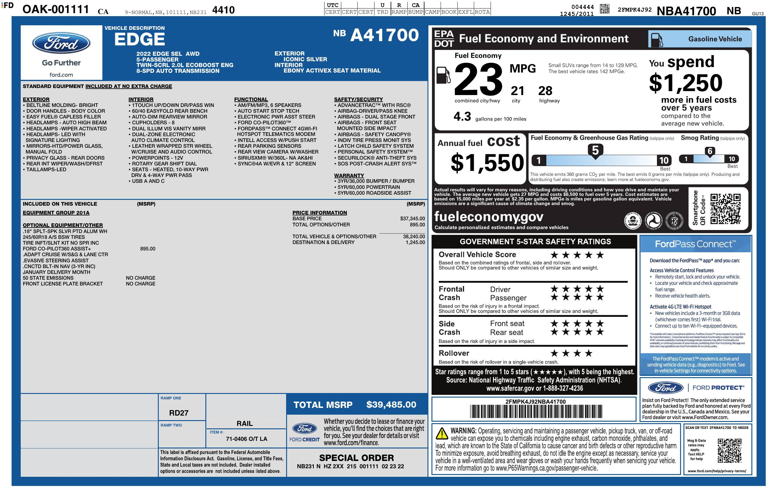 Used 2022 Ford Edge SEL AWD/4WD image 31