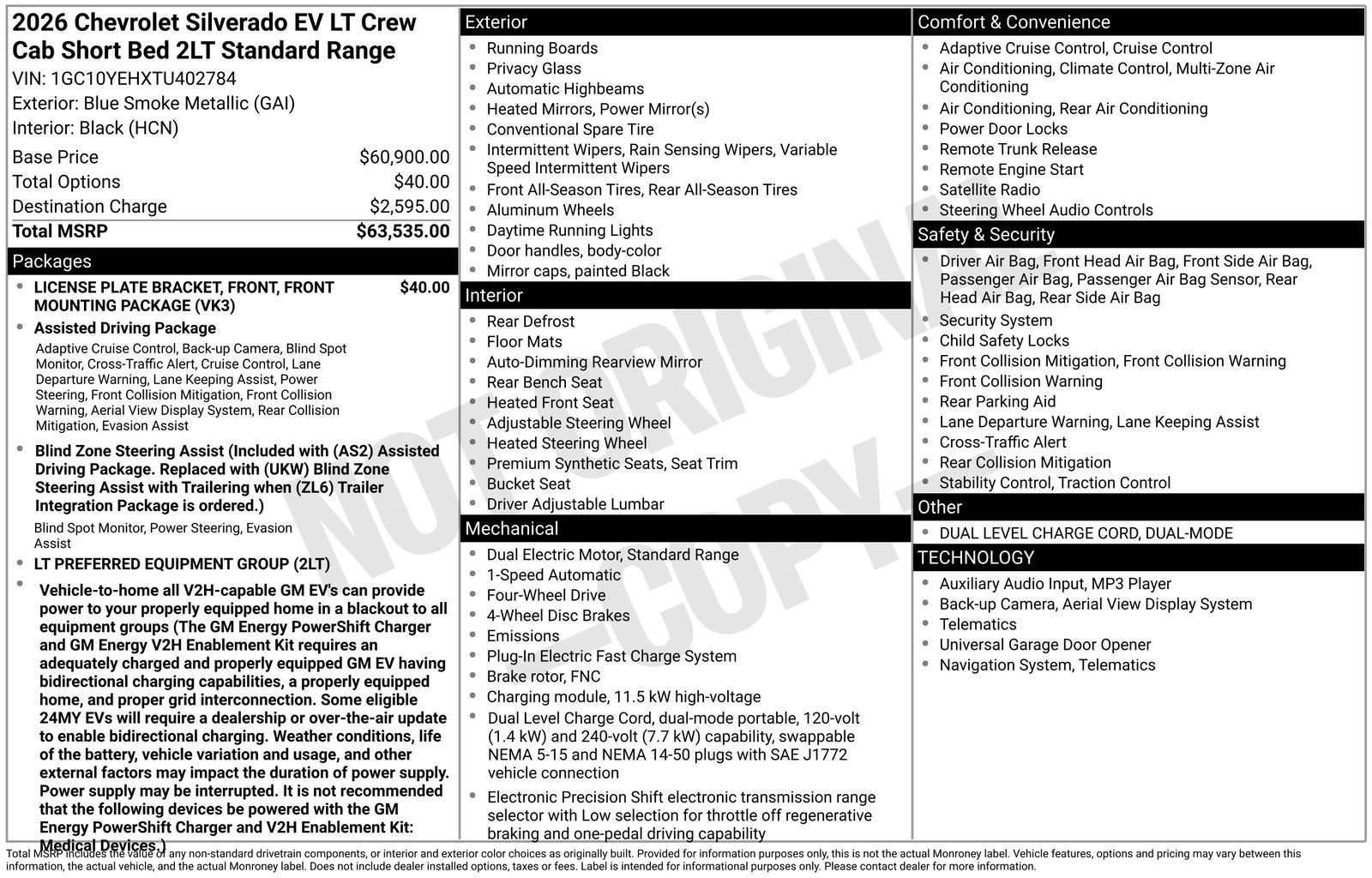 New 2026 Chevrolet Silverado EV LT AWD/4WD image 22