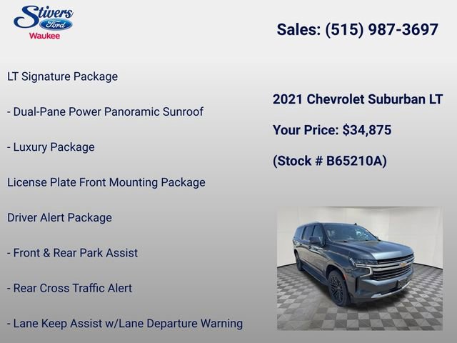 Used 2021 Chevrolet Suburban LT w/ LT Signature Package AWD/4WD image 28