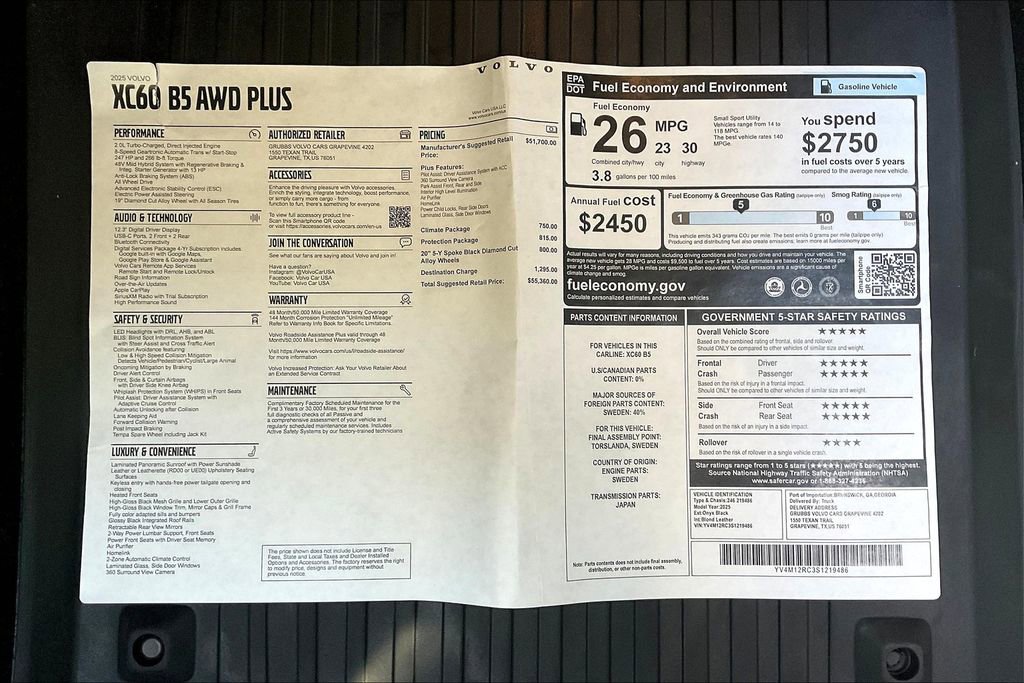 New 2025 Volvo XC60 B5 Plus w/ Protection Package Premier image 26