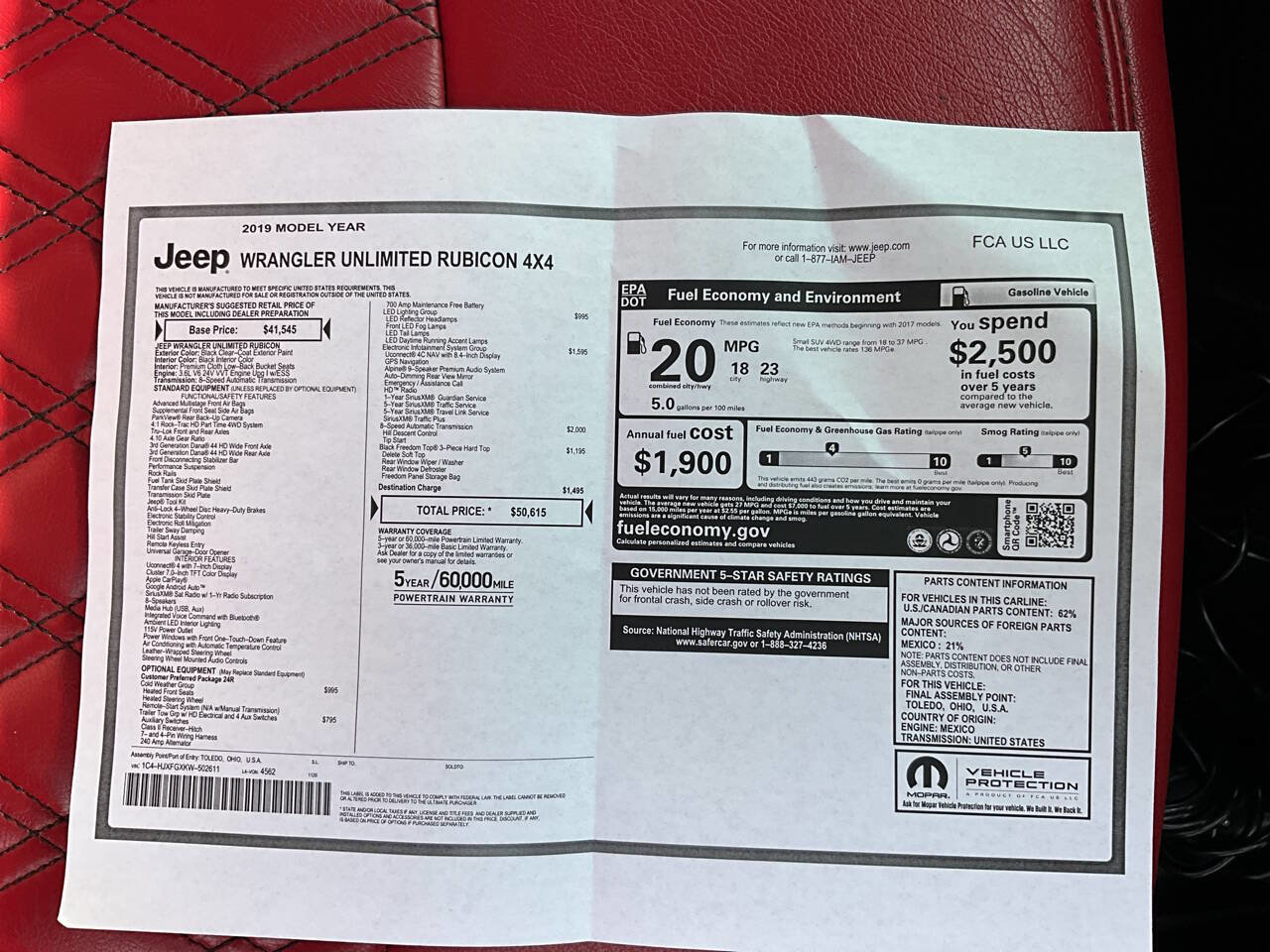 Used 2019 Jeep Wrangler Unlimited Rubicon image 19