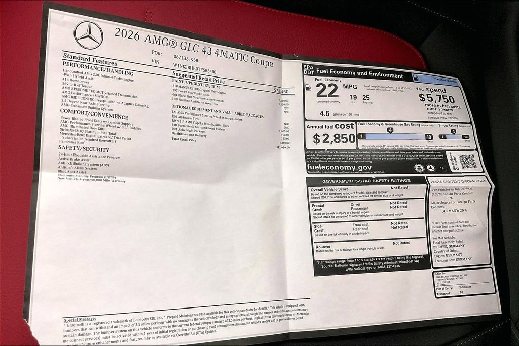 New 2026 Mercedes-Benz GLC 43 AMG 4MATIC Coupe image 13