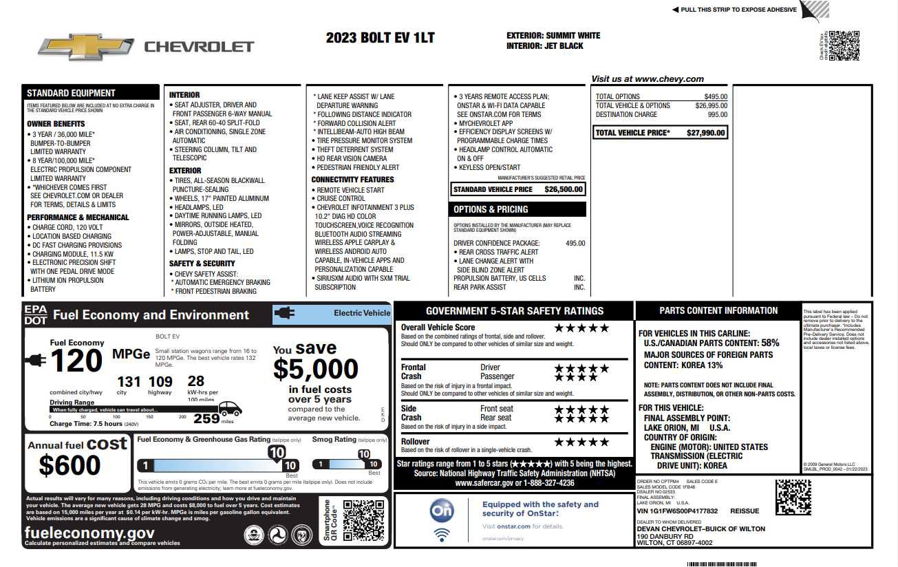 Certified 2023 Chevrolet Bolt LT w/ Driver Confidence Package