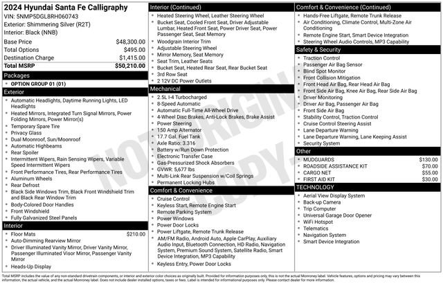 Certified 2024 Hyundai Santa Fe Calligraphy image 25