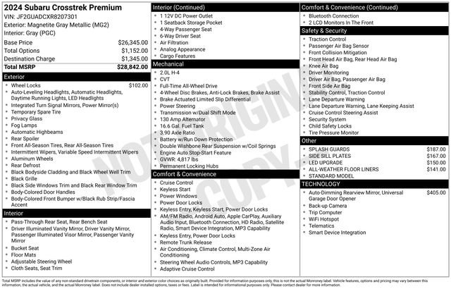 Used 2024 Subaru Crosstrek 2.0i Premium image 5