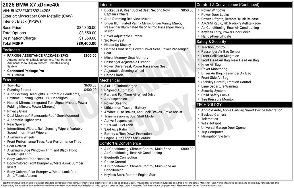 Used 2025 BMW X7 xDrive40i w/ Parking Assistance Package image 6