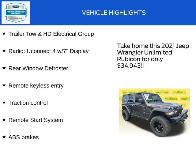Used 2021 Jeep Wrangler Unlimited Rubicon AWD/4WD image 18