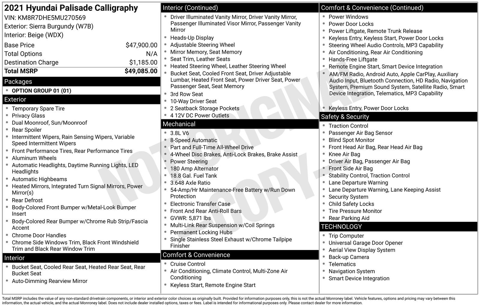 Used 2021 Hyundai Palisade Calligraphy image 6