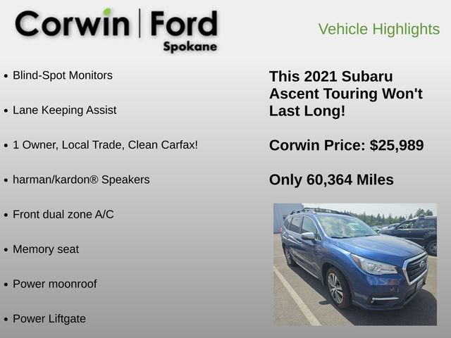 Used 2021 Subaru Ascent Touring w/ Popular Package #2A AWD/4WD image 6