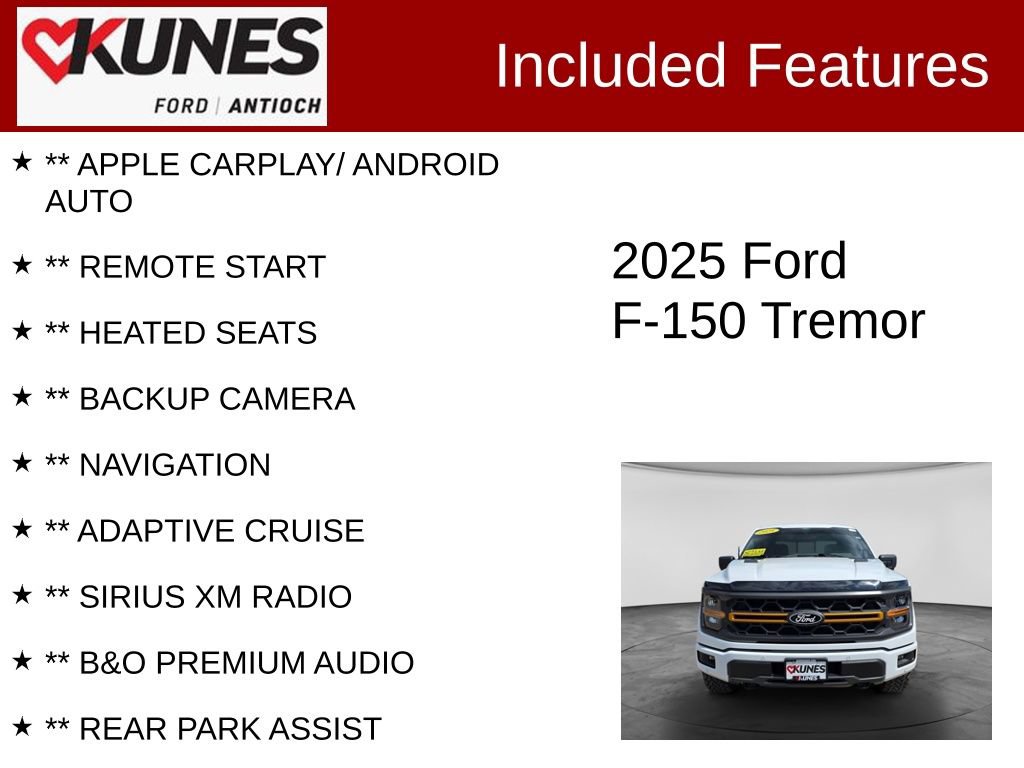 Certified 2025 Ford F150 Tremor w/ Bed Utility Package AWD/4WD image 3