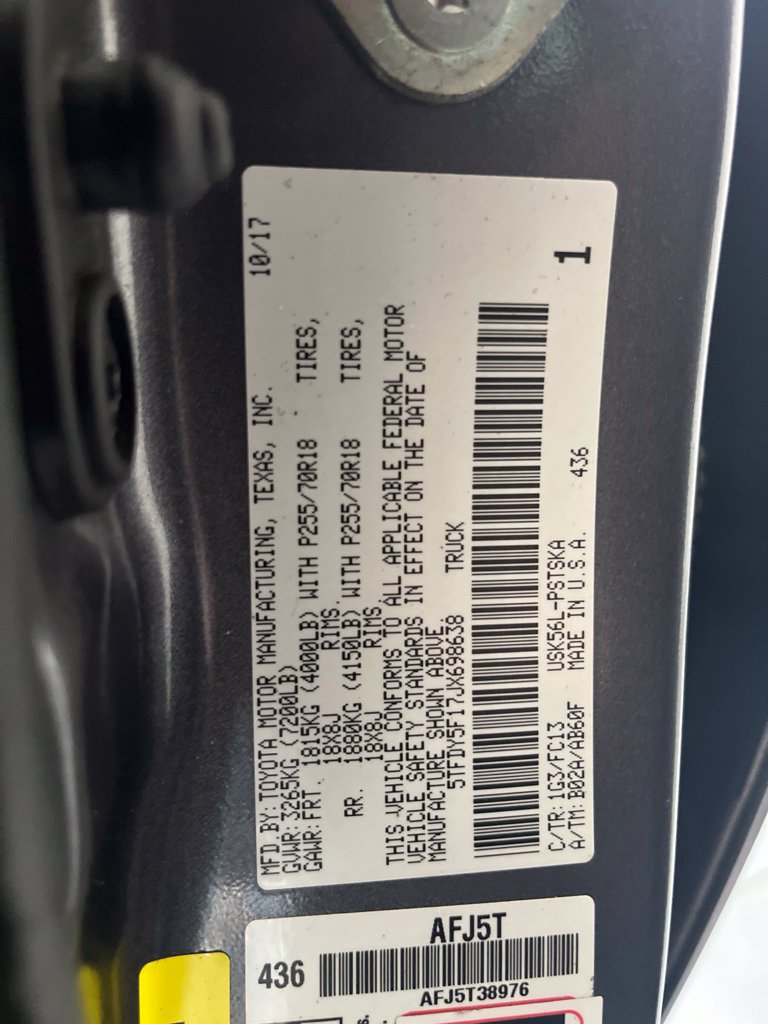 Used 2018 Toyota Tundra SR5 w/ SR5 Upgrade Package AWD/4WD image 89