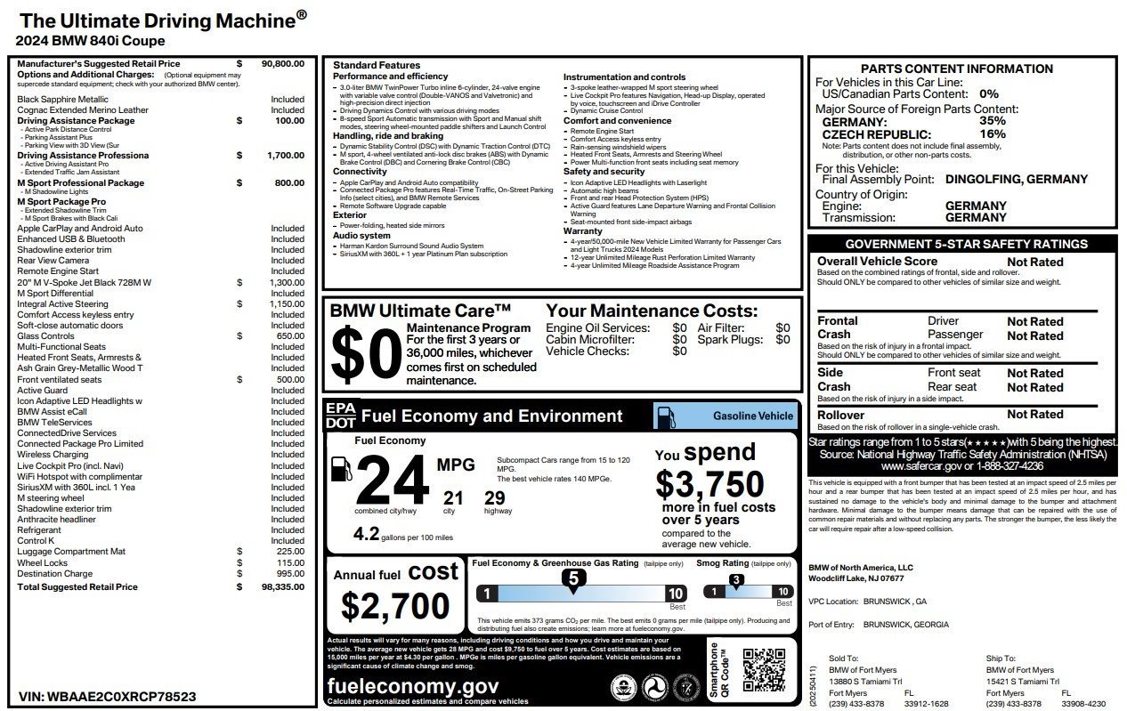 Used 2024 BMW 840i Coupe image 2