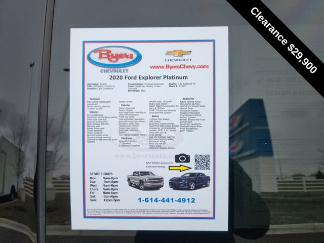 Used 2020 Ford Explorer Platinum w/ Premium Technology Package image 11