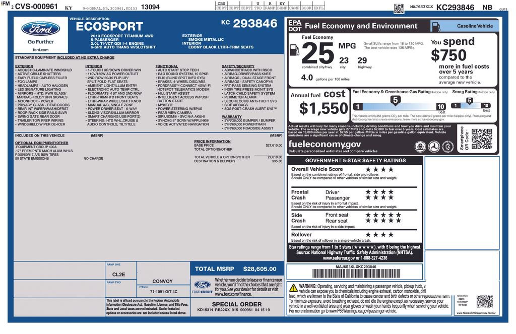 Used 2019 Ford EcoSport Titanium image 41