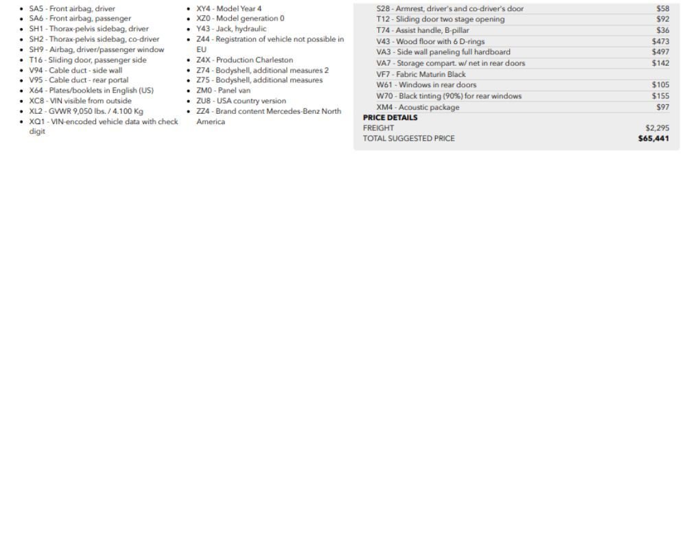 Used 2024 Mercedes-Benz Sprinter 144 Cargo w/ Acoustic Package image 3