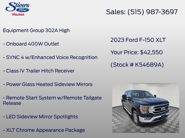 Certified 2023 Ford F150 XLT w/ Equipment Group 302A High image 7
