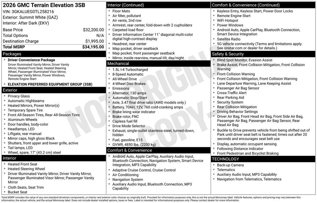 Certified 2026 GMC Terrain Elevation AWD/4WD image 6