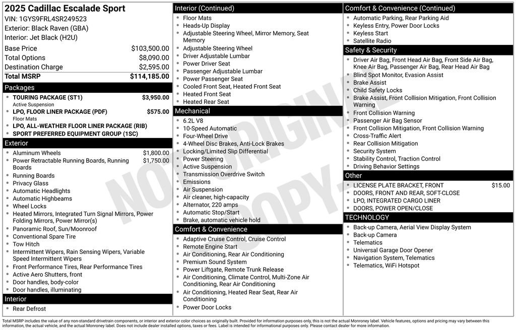 Used 2025 Cadillac Escalade Sport w/ Touring Package image 49