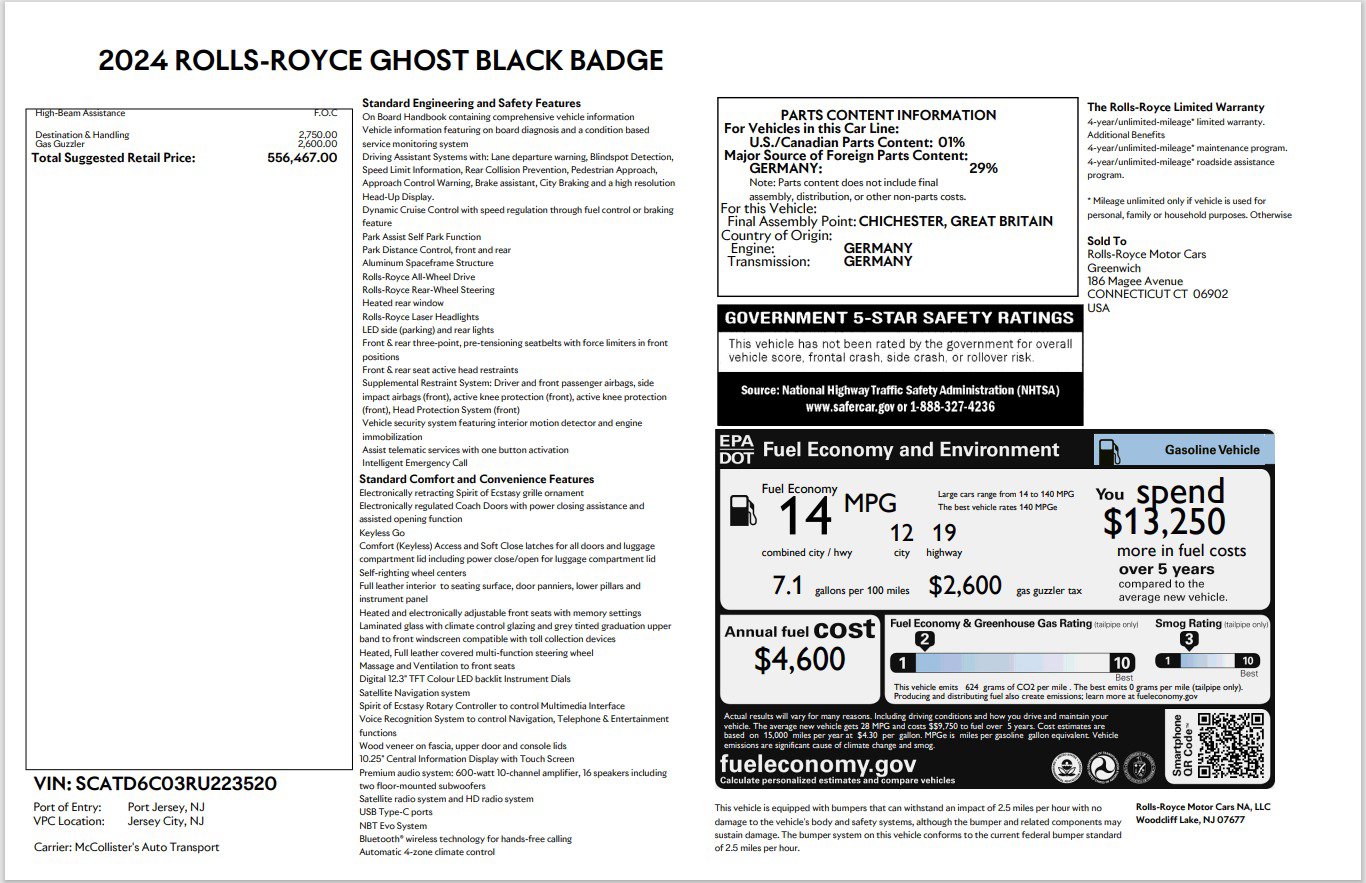 Certified 2024 Rolls-Royce Ghost Black Badge image 48