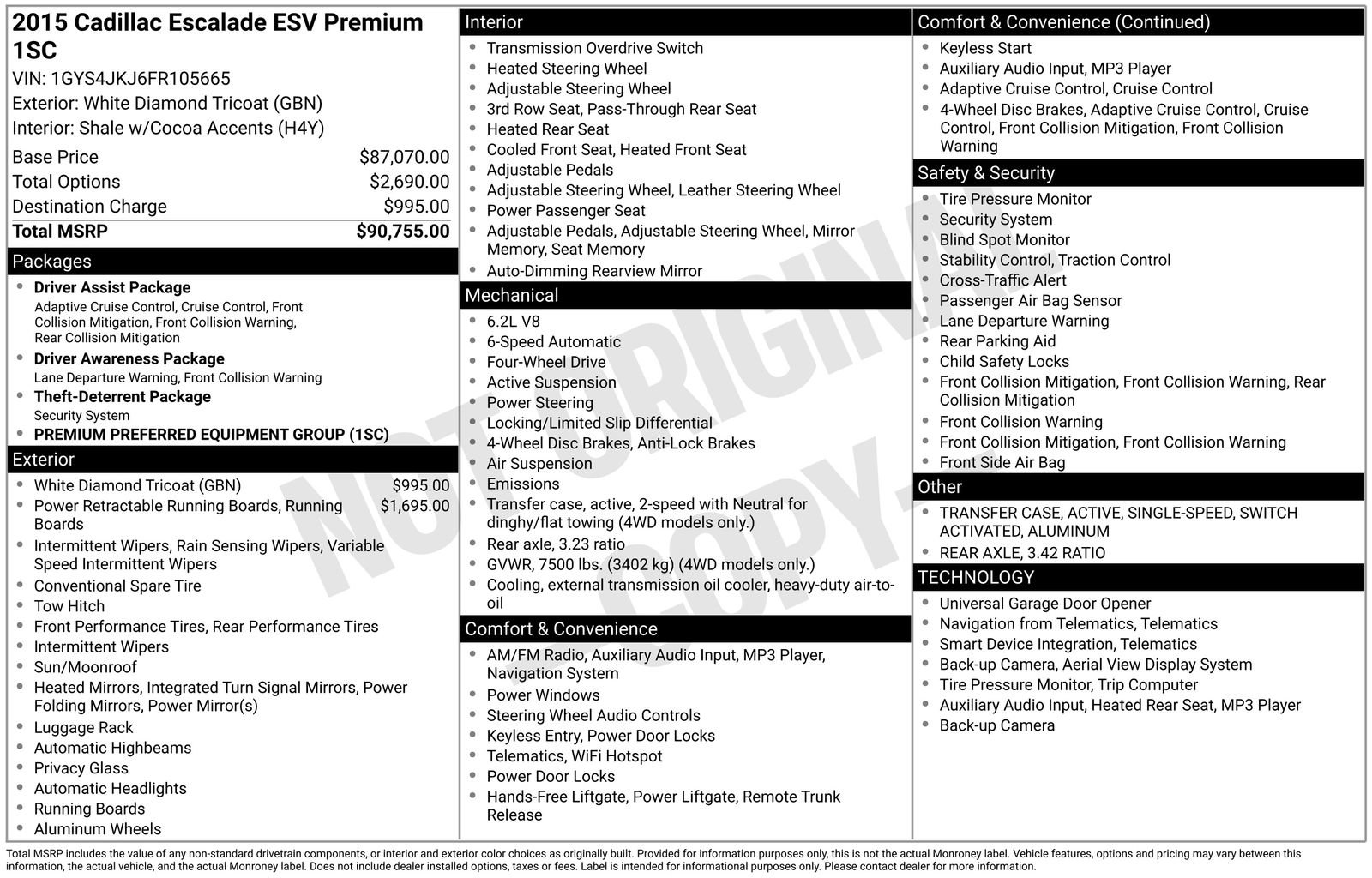 Used 2015 Cadillac Escalade ESV Premium AWD/4WD image 3