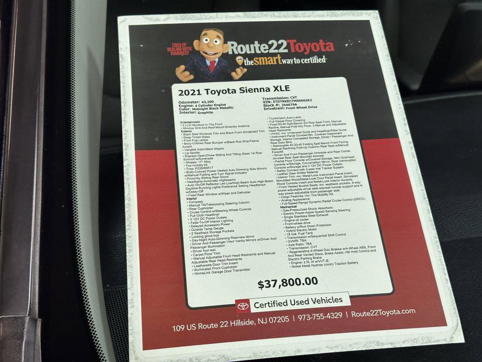 Certified 2021 Toyota Sienna XLE image 38