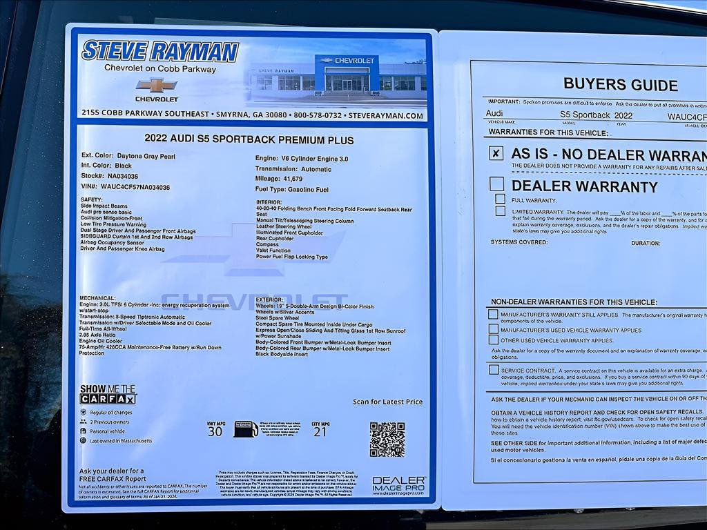 Used 2022 Audi S5 Premium Plus w/ Premium Plus Package AWD/4WD image 26