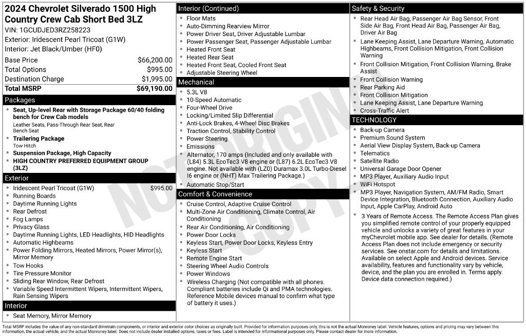 Used 2024 Chevrolet Silverado 1500 High Country AWD/4WD image 2