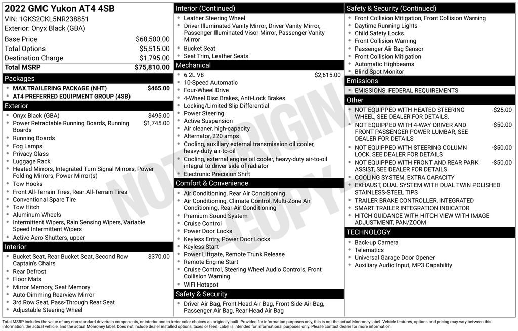 Used 2022 GMC Yukon AT4 w/ Max Trailering Package image 6