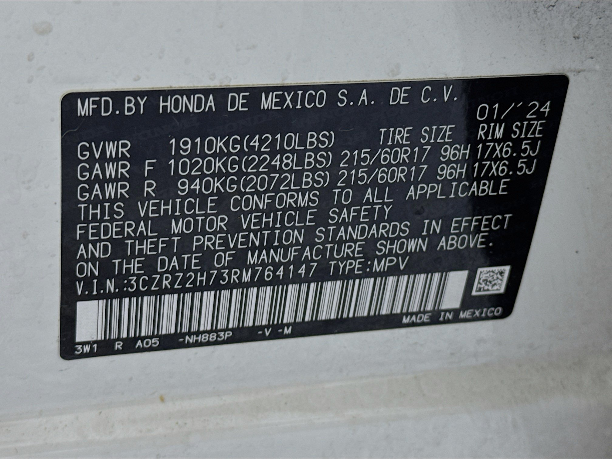 Certified 2024 Honda HR-V EX-L image 31