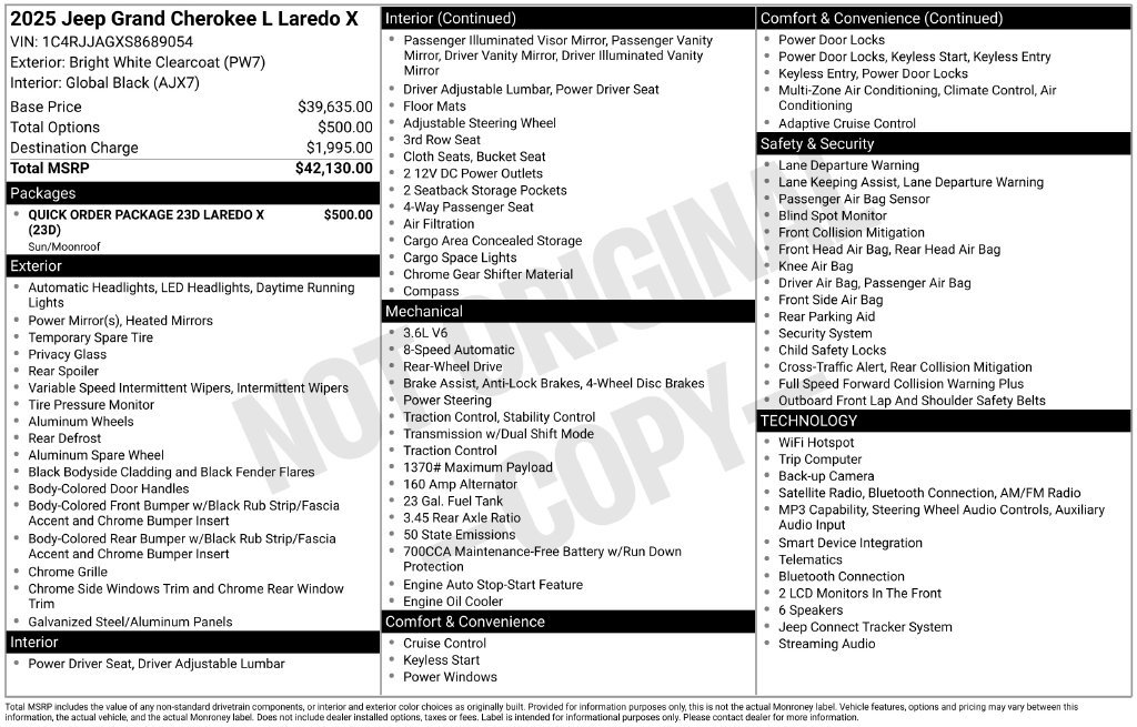 Used 2025 Jeep Grand Cherokee L Laredo RWD image 36