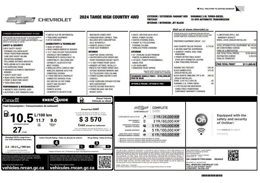 Certified 2024 Chevrolet Tahoe High Country AWD/4WD image 37
