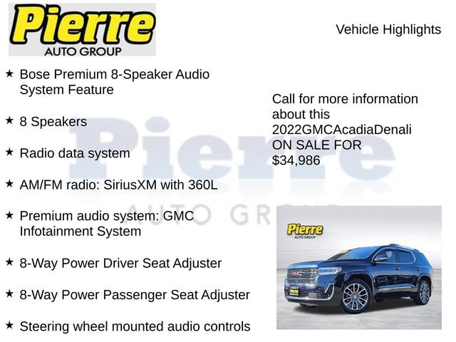 Used 2022 GMC Acadia Denali w/ Denali Ultimate Package AWD/4WD image 15