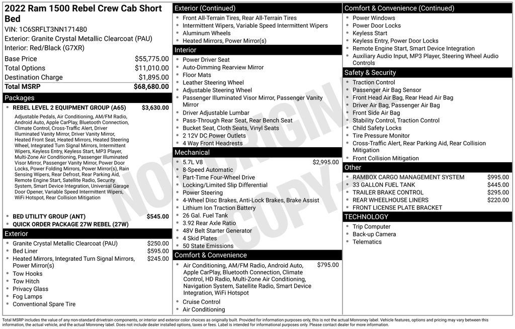 Used 2022 RAM 1500 Rebel w/ Rebel Level 2 Equipment Group image 50