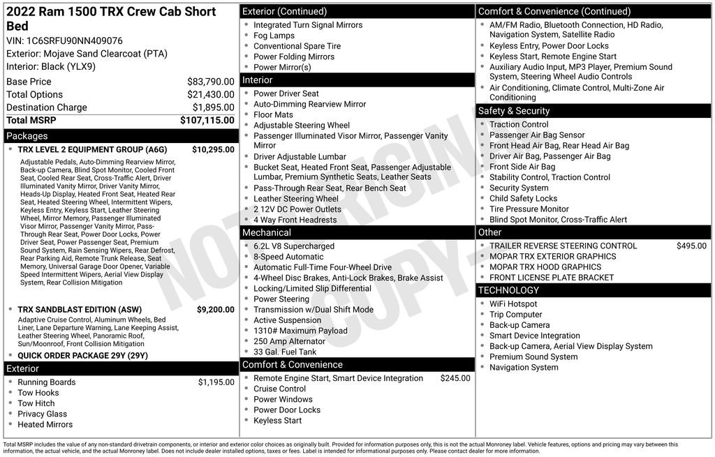 Used 2022 RAM 1500 TRX w/ TRX Level 2 Equipment Group image 43