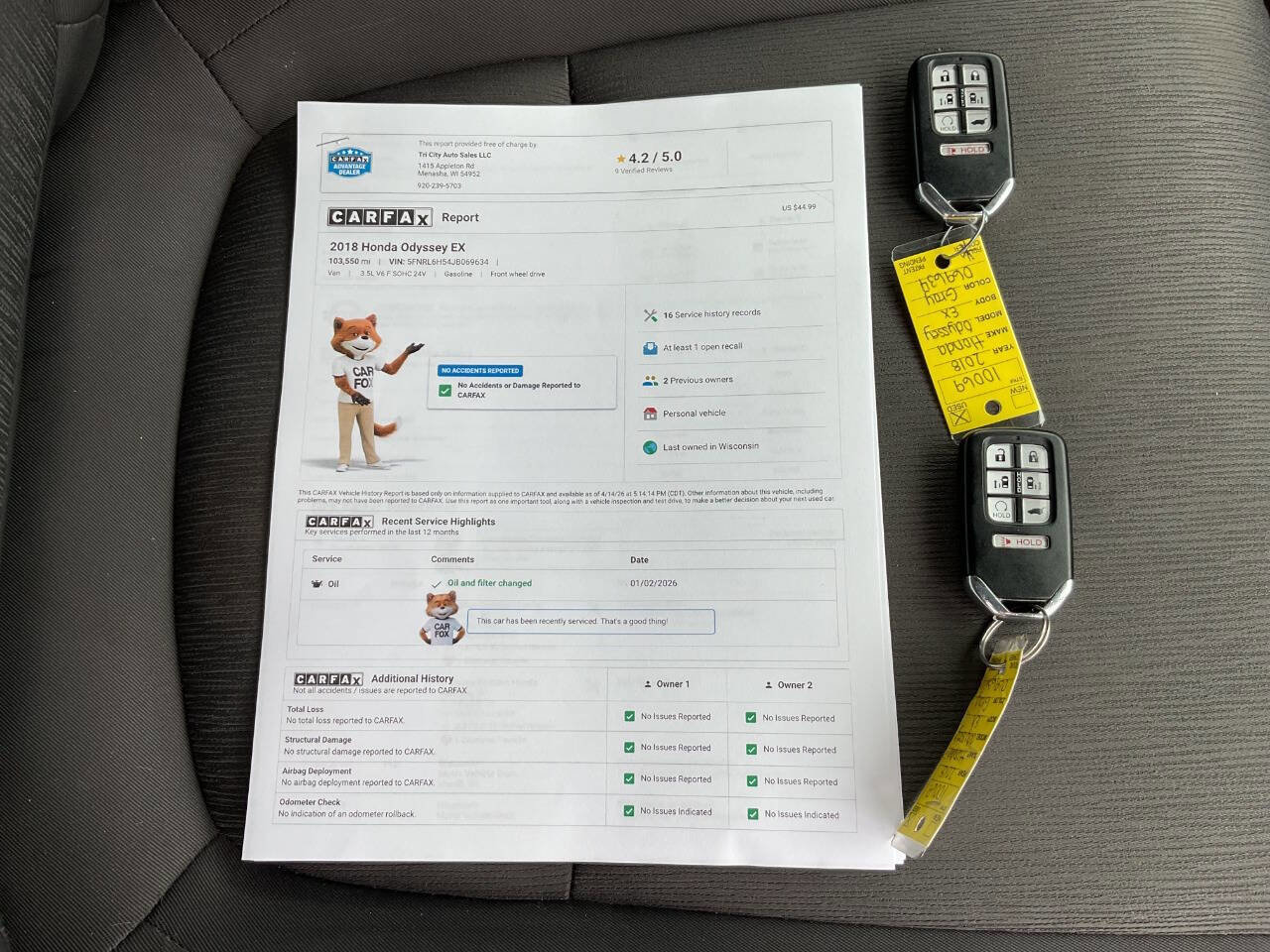 Used 2018 Honda Odyssey EX image 51