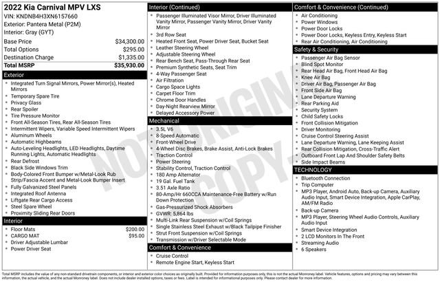 Used 2022 Kia Carnival LX FWD image 34
