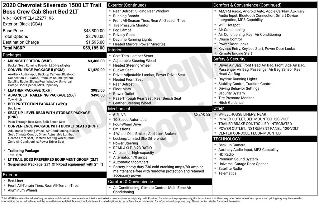 Used 2020 Chevrolet Silverado 1500 LT Trail Boss w/ Midnight Edition image 4