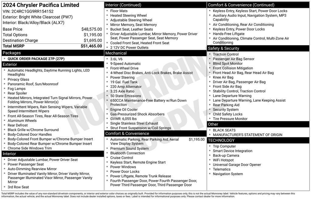 Used 2024 Chrysler Pacifica Limited FWD image 41