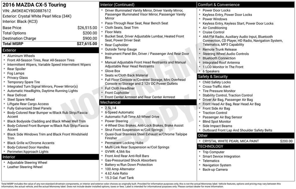 Used 2016 MAZDA CX-5 Touring image 34