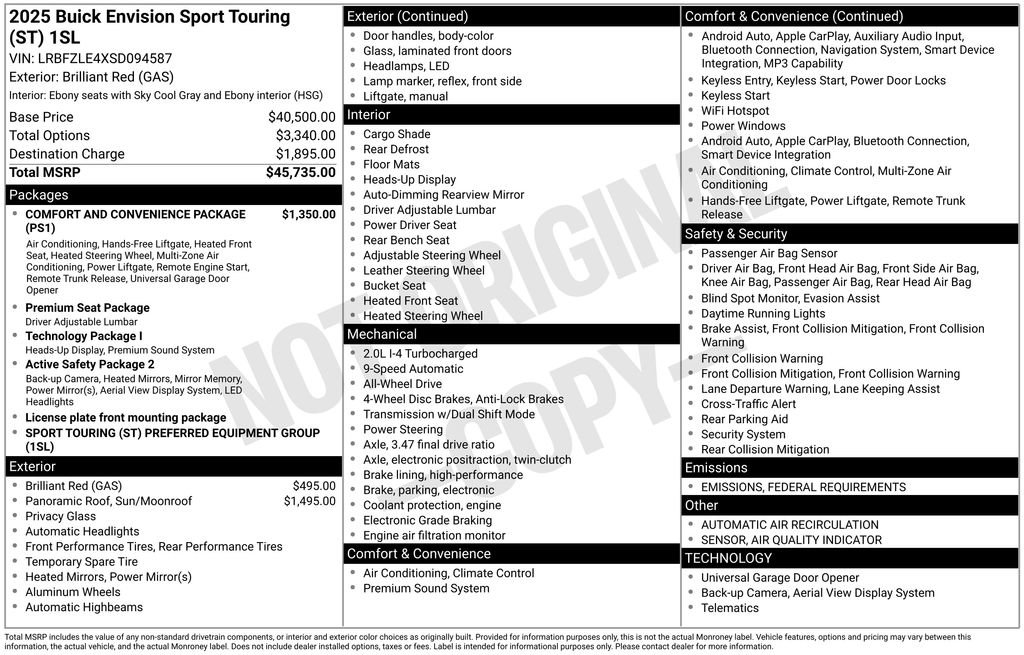 New 2025 Buick Envision Sport Touring image 43