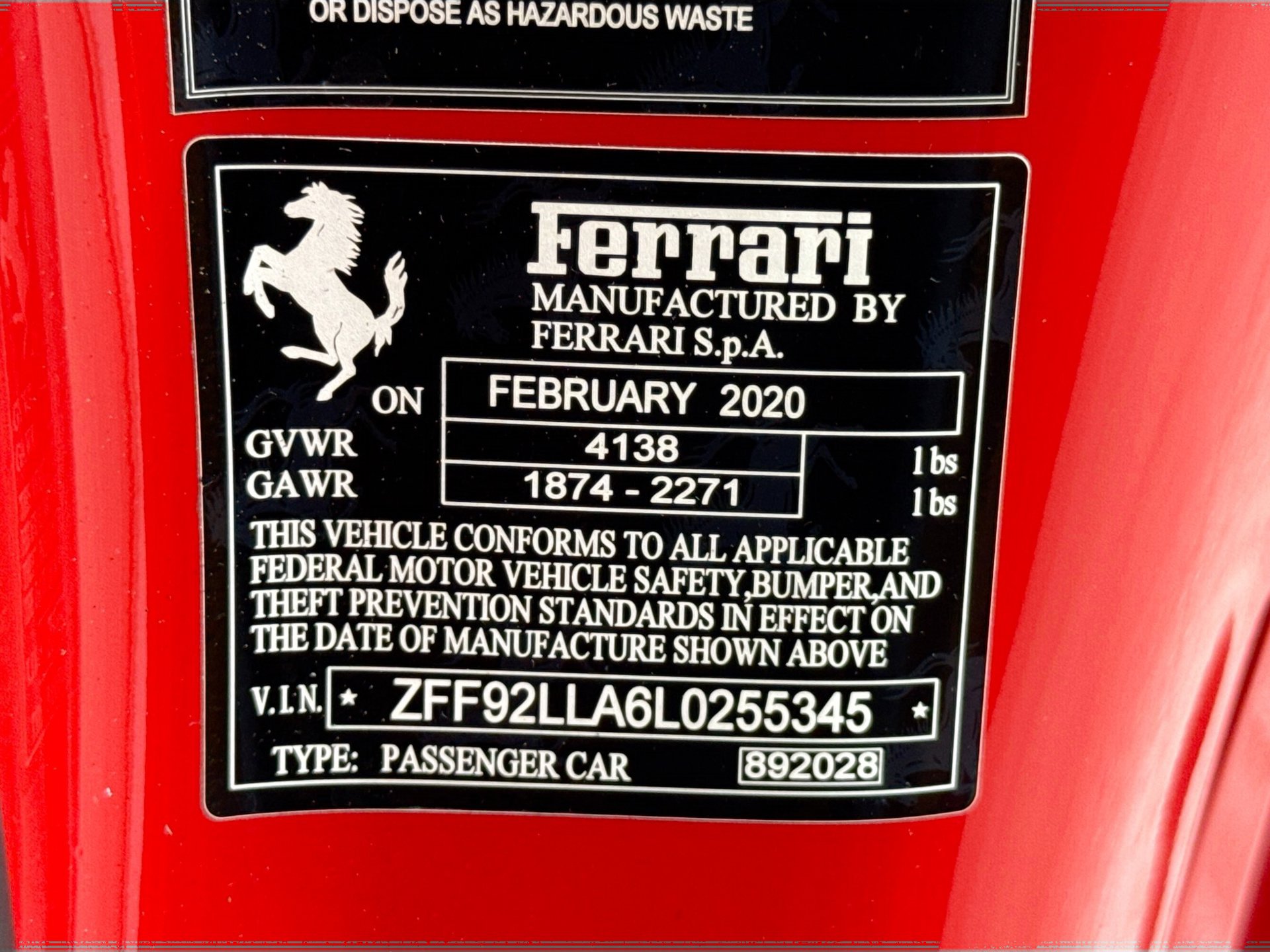 Certified 2020 Ferrari F8 Tributo RWD image 27