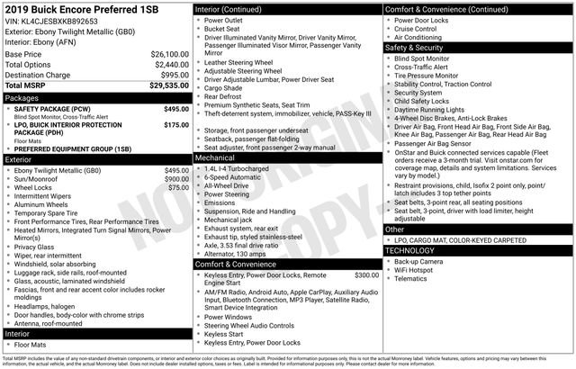 Used 2019 Buick Encore Preferred w/ Safety Package image 32